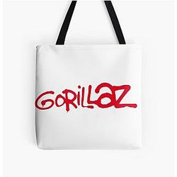 Gorillaz Bags - Gorillaz Paint Brush Red All Over Print Tote Bag RB2709