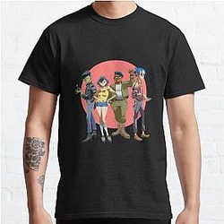Gorillaz T-Shirts - Gorillaz Group Circle Rise T-Shirt Classic T-Shirt RB2709