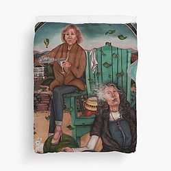 Stuck in the middle with you Grace Frankie Jane Fonda and Lily Tomlin painting Duvet Cover