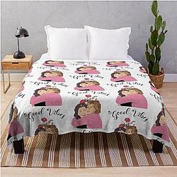 Grace and Frankie Good Vibes Flower Throw Blanket