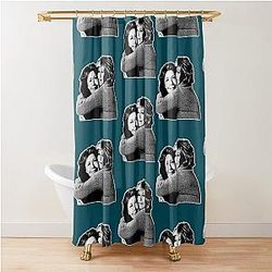 Grace and Frankie Hug Halftone Pattern Shower Curtain