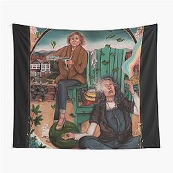Stuck in the Middle with You Grace and Frankie Jane Fonda and Lily Tomlin Painting a Tapestry