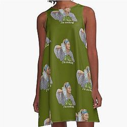 I'm Cooking with Grace Frankie Vodka Watermelon Chiffon A-Line Dress