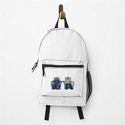 Grace and Frankie Sitting in a Backpack
