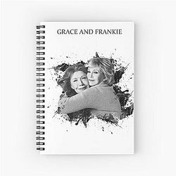 Grace Frankie Black White Spiral Notebook