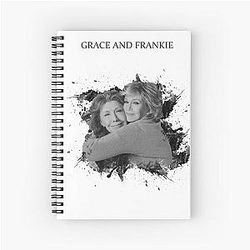 Grace Frankie Black Spiral Notebook