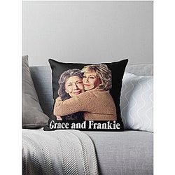 Grace and Frankie White Throw Pillow