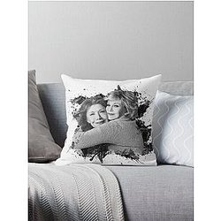 Grace and Frankie Black Throw Pillow