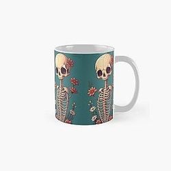 Happy Floral Skelett Kunst Halloween Fantasy Totenkopf Ribage Grateful Dead Illustration Klassische Tasse RB0512