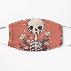 Floral Skeleton Halloween Skull Ribcage Grateful Dead Illustration Fantasy Flat Mask RB0512