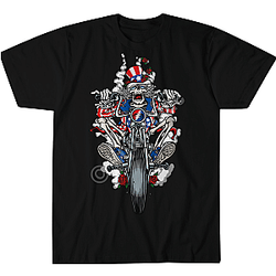 Uncle Sam Skeleton Biker Motorcycle  LA 2005 Grateful Dead T-Shirt