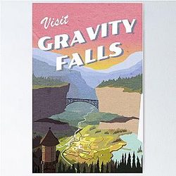 Visit Gravity Falls Postcard Poster