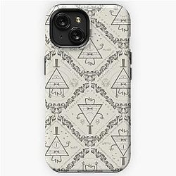 BILL CIPHER Gravity Falls wallpaper pattern white iPhone Tough Case
