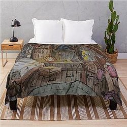 Gravity falls watercolor painting Throw Blanket