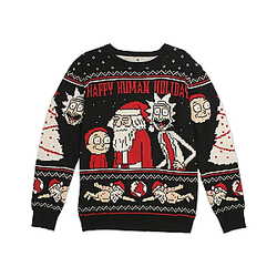 Rick and Morty Happy Human Holiday Ugly Christmas Sweater