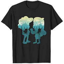 Dipper and Mabel Silhouette LA 0403 Gravity Falls T-Shirts