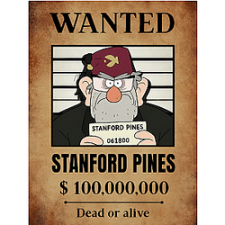 Stanford Pines One Hundred Million DTNK0307 Gravity Falls Posters