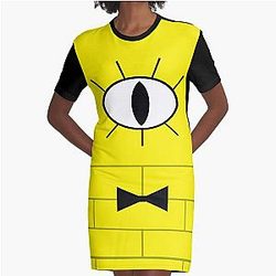 Bill Cipher Gravity Falls Inspired Graphic Graphic T-Shirt Dress