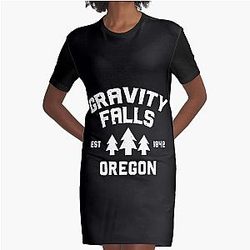 Gravity Falls Oregon Graphic T-Shirt Dress