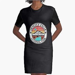 Gravity Falls National Park-Vintage Graphic T-Shirt Dress