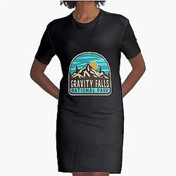 Gravity Falls National Park-Vintage Graphic T-Shirt Dress