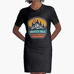 Gravity Falls National Park Graphic T-Shirt Dress