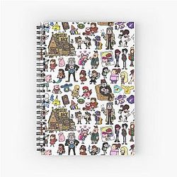 Cute Gravity Falls Doodle Spiral Notebook