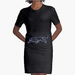 Grim Dawn Panther Constellation Graphic T-Shirt Dress
