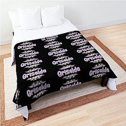 Purple Flower Comforter Label Griselda Black