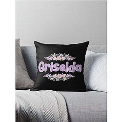 Purple Griselda Name Label (Black) Throw Pillow