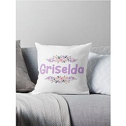 Purple Flower Name Label Pillow