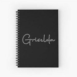 Griselda Cursive Name Label Black Spiral Notebook