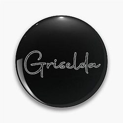 Griselda Cursive Name Label Pin Black