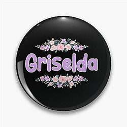 Purple Flower Label (Black) Pin