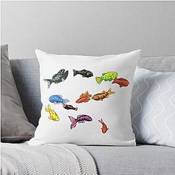 Grouplove - Colour Fish Throw Pillow