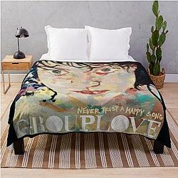 Never Trust a Happy Song Throw Blanket