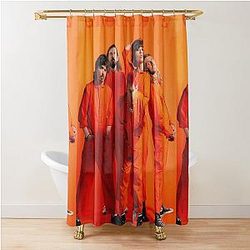 Grouplove Orange Shower Curtain