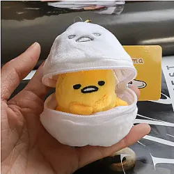 Animazione giapponese Gudetama Pollo di pollo ripieno di peluche Pizza di gambe Portafoglio Kawaii Zaino Ciondolo Coppia Portachiavi Giocattoli