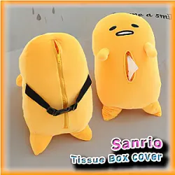 Kawaii Gudetama Plush Tissue Box Cover Sanrio Creative Anime Cute Hangable Car Accessori Napkin Box Portateli