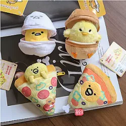 Kawaii Sanrio Gudetama Plush Giocattoli Pollo Gamba Pizza Zaino Pendant Moneta Portafoglio Portafoglio Portachiavi regalo compleanno
