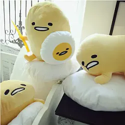 Cute Gudetama Plush Toy Soft Cuddly Stuffed Gudetama Plushies Hug Doll Sleeping Pillow Sofa Decoration Pillow Birthday Gifts