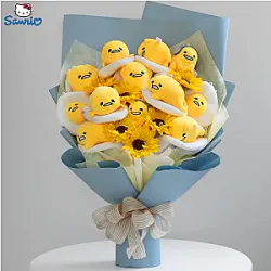 Anime Sanrio Gudetama Kawaii Egg Plush Bouquet Cartoon Creative Cute Handmade Girls Valentine's Day Graduation Birthday Gifts