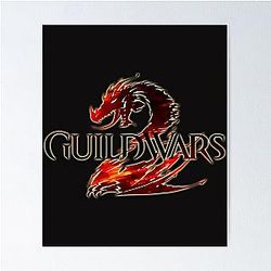 Guild Wars 2 Logo Dragon camiseta esencial 557 Guild Wars 2 Logo Dragon Esencial de la camiseta Poster