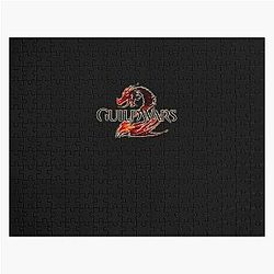 Guild wars 2 logo dragón esencial camiseta rompecabezas