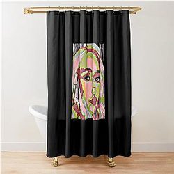 Gwen stefani pop art portrait Shower Curtain