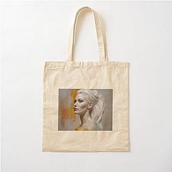 Dynamic portrait of Gwen Stefani Cotton Tote Bag