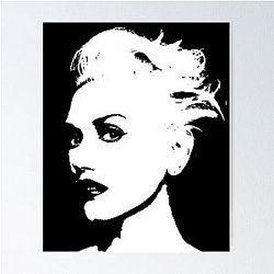 Black and white Gwen stefani portrait  Poster