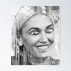 Gwen Stefani no doubt black and white abstract portrait  Poster
