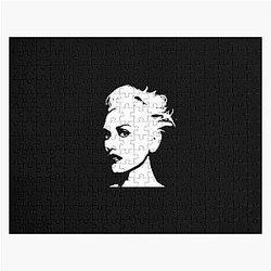 Black and white Gwen stefani portrait  Jigsaw Puzzle
