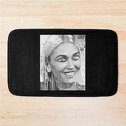Gwen Stefani no doubt black and white abstract portrait  Bath Mat